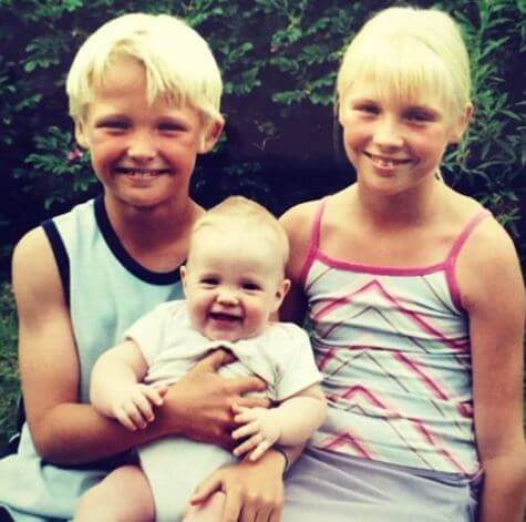 Kirsten Dolberg children Kasper Dolberg, Freja Dolberg and Kristina Dolberg Rasmussen when they were young.